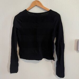 Portmans Cropped Black Textured Top, Size Small